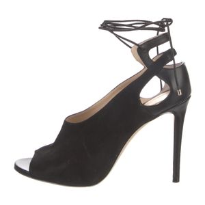 Jimmy Choo Macaw Black Peeptoe booties 6.5 NWT